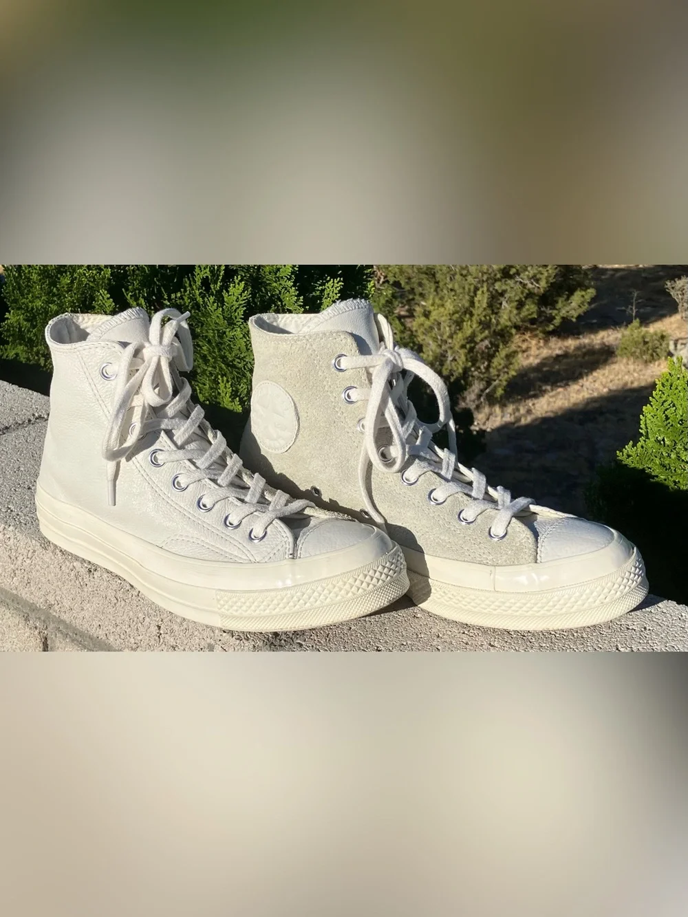 Converse High Top Sneakers in Light Cream Suede M7 W9